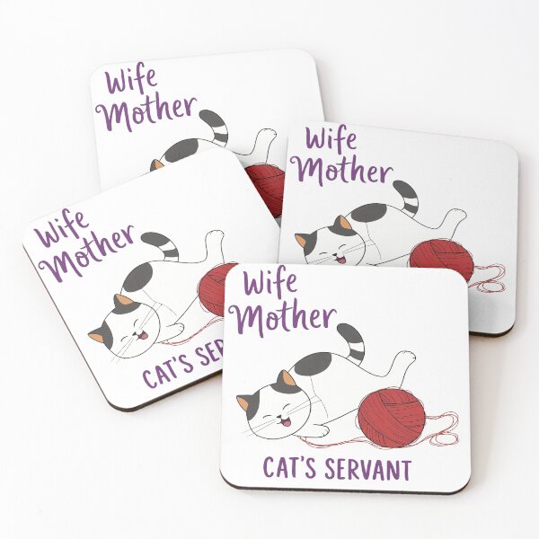 Item preview, Funny Cat Servant Shirt, Wife Mother Cat Lover Tee, Cat Mom Humor Gift, Cute Cat Owner Design designed and sold by Cool-cat-art.