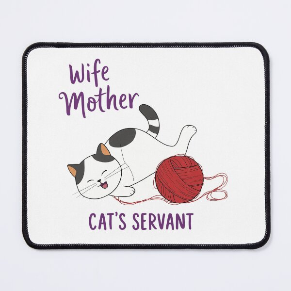 Item preview, Funny Cat Servant Shirt, Wife Mother Cat Lover Tee, Cat Mom Humor Gift, Cute Cat Owner Design designed and sold by Cool-cat-art.