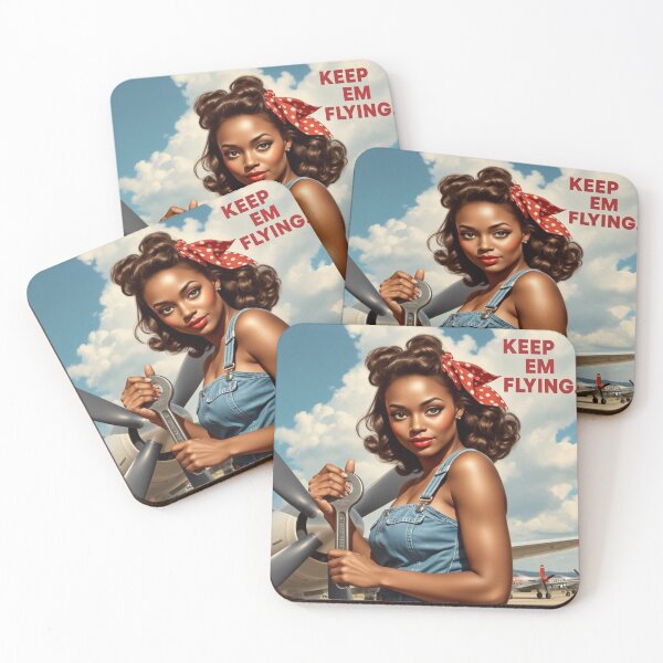 Item preview, Keep Em Flying Black Pin Up Girl WW2 Aviation Mechanic designed and sold by MissSaylor.