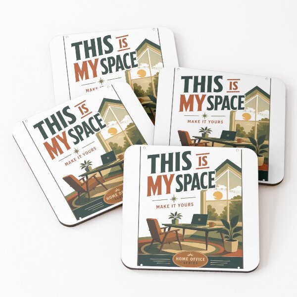 Item preview, This Is My Space – Retro Home Office Poster | Mid Century Workspace Aesthetic designed and sold by Galskap.