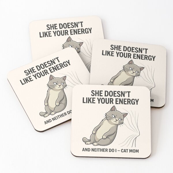 Item preview, She Doesn’t Like Your Energy Cat Shirt – Funny Cat Mom Meme Tee designed and sold by ZyxDes.