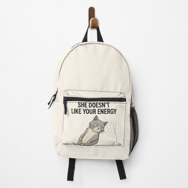 Item preview, She Doesn’t Like Your Energy Cat Shirt – Funny Cat Mom Meme Tee designed and sold by ZyxDes.