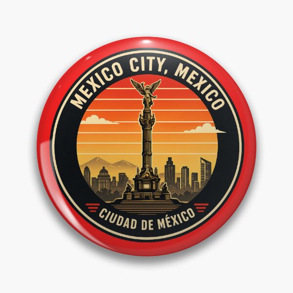 Item preview, Mexico City Mexico Retro Badge Shirt – Ciudad de México Angel Sunset Design designed and sold by Laughprints.