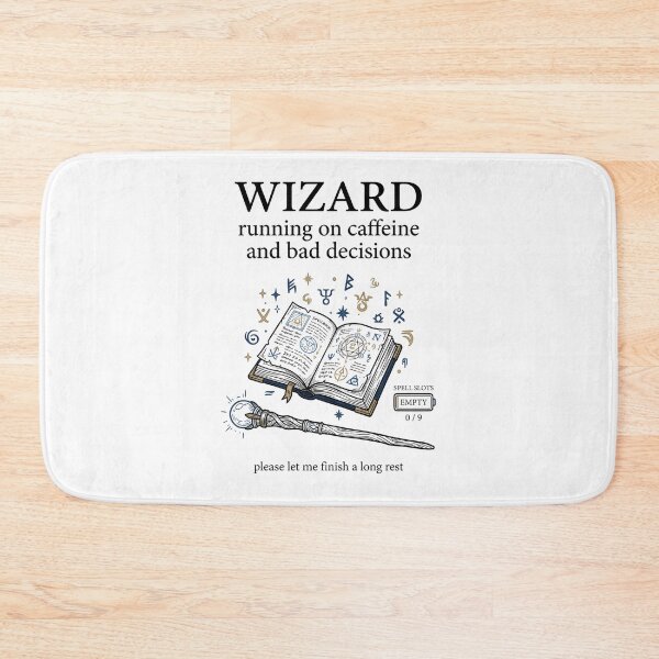 Item preview, Wizard Running On Caffeine And Bad Decisions Long Rest Design designed and sold by Fenay Designs.