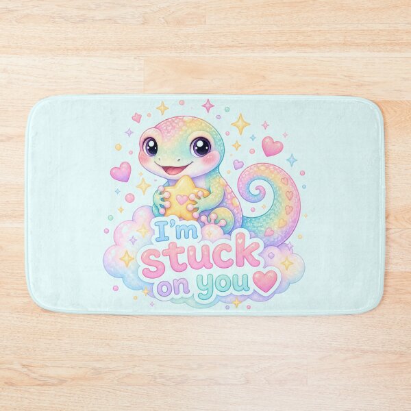 Item preview, Cute Pastel Chameleon “I’m Stuck on You” Funny Love Quote Kawaii Animal designed and sold by Nusha Creations.