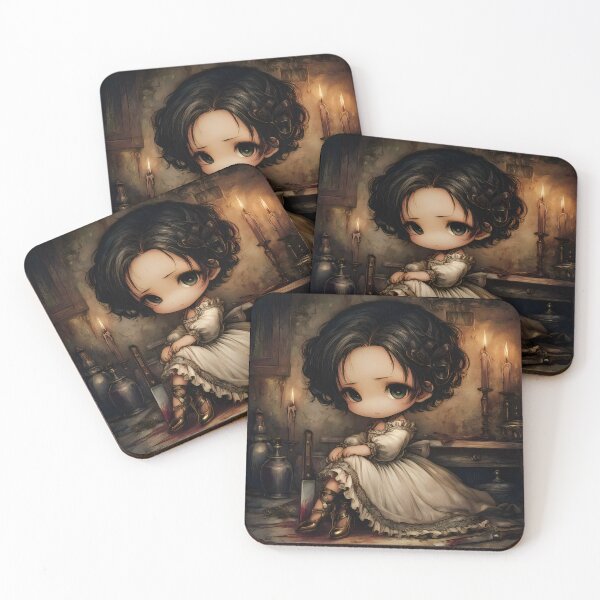 Item preview, Grimm Chibi Evil Step Sister Bloody Shoe – Dark Cinderella Gothic Art designed and sold by InkAndGloom.