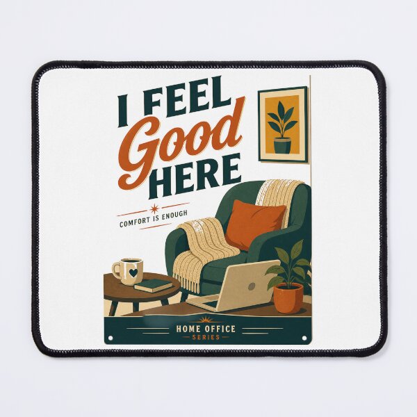 Item preview, I Feel Good Here – Retro Home Office Poster | Cozy Mid Century Comfort Aesthetic designed and sold by Galskap.