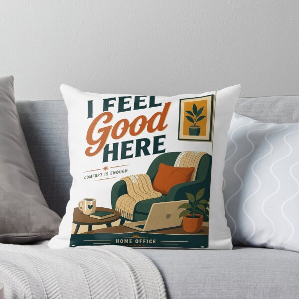Item preview, I Feel Good Here – Retro Home Office Poster | Cozy Mid Century Comfort Aesthetic designed and sold by Galskap.