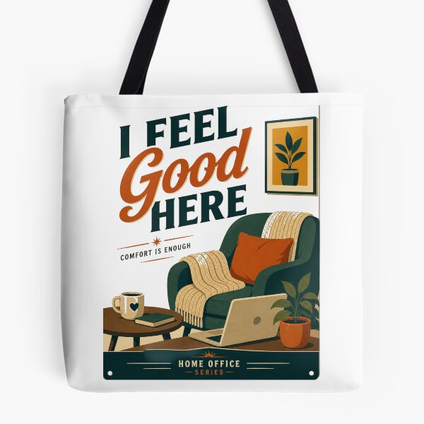 Item preview, I Feel Good Here – Retro Home Office Poster | Cozy Mid Century Comfort Aesthetic designed and sold by Galskap.