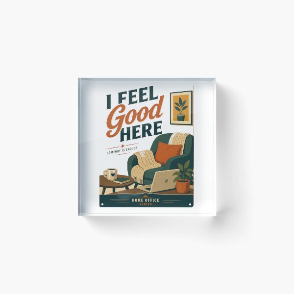 Item preview, I Feel Good Here – Retro Home Office Poster | Cozy Mid Century Comfort Aesthetic designed and sold by Galskap.
