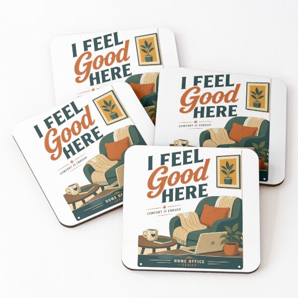 Item preview, I Feel Good Here – Retro Home Office Poster | Cozy Mid Century Comfort Aesthetic designed and sold by Galskap.