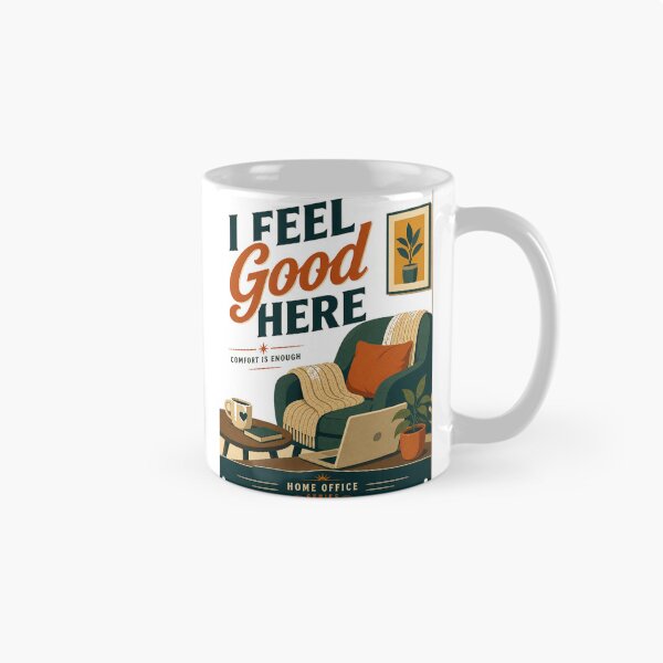 Item preview, I Feel Good Here – Retro Home Office Poster | Cozy Mid Century Comfort Aesthetic designed and sold by Galskap.