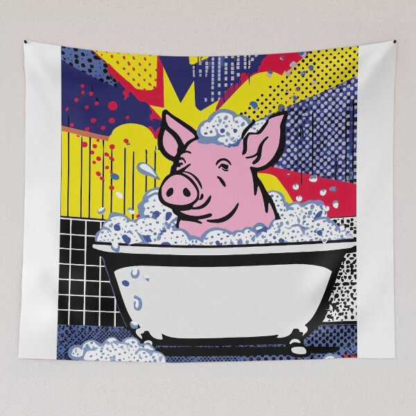 Item preview, Pig in a Pop Art Bathtub designed and sold by lautir.
