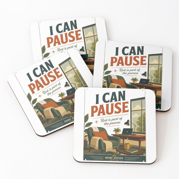 Item preview, I Can Pause – Retro Home Office Poster | Rest Is Part of the Process designed and sold by Galskap.