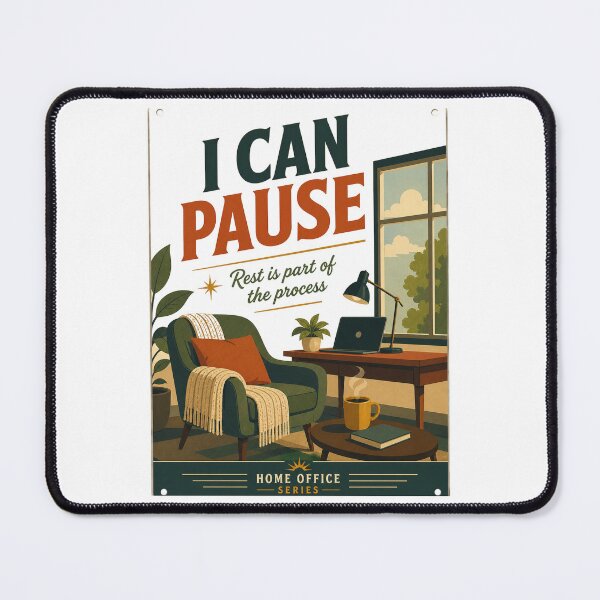 Item preview, I Can Pause – Retro Home Office Poster | Rest Is Part of the Process designed and sold by Galskap.
