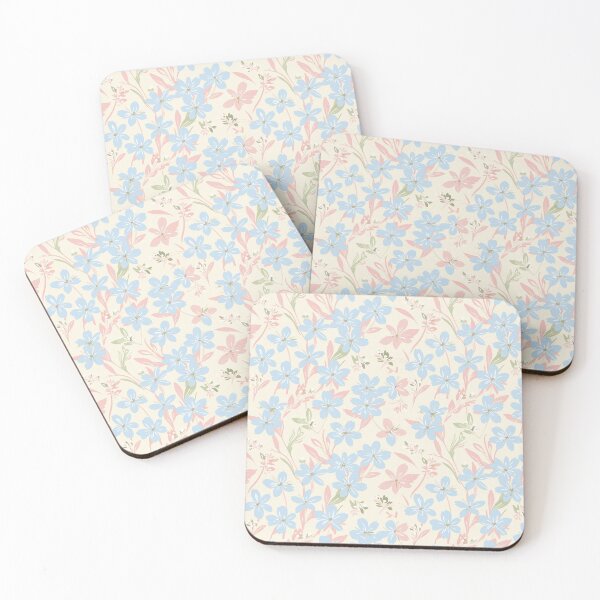 Item preview, Soft Blue Pink Floral Pastel Seamless Pattern designed and sold by GraceInNatureCo.