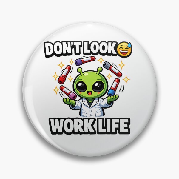 Item preview, Don’t Look Work Life Funny Phlebotomy Alien Lab Humor Blood Draw Cartoon Science Design designed and sold by ClinicalHubs.
