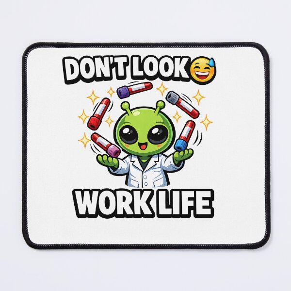 Item preview, Don’t Look Work Life Funny Phlebotomy Alien Lab Humor Blood Draw Cartoon Science Design designed and sold by ClinicalHubs.