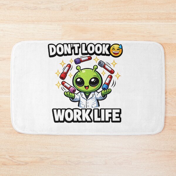 Item preview, Don’t Look Work Life Funny Phlebotomy Alien Lab Humor Blood Draw Cartoon Science Design designed and sold by ClinicalHubs.