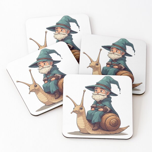 Item preview, Whimsical Wizard Riding a Giant Snail – Fantasy Illustration designed and sold by Karolina’s Cozy Creations.