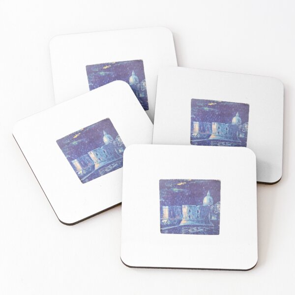 Item preview, Night City Skyline Blue Painting Art designed and sold by UnrealShopKelko.