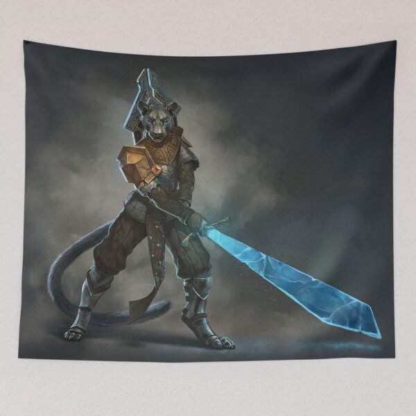 Item preview, Anthro Panther Warrior Dark Fantasy Art Print designed and sold by Royzart.