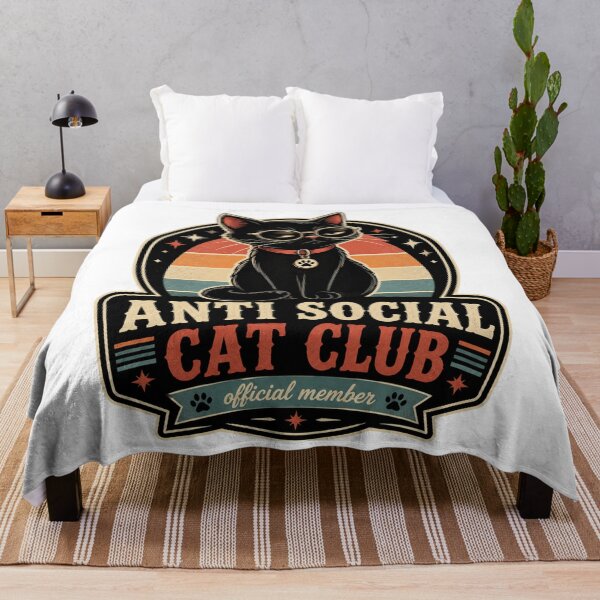 Item preview, Anti Social Cat Club vintage badge designed and sold by Wolf Creator.