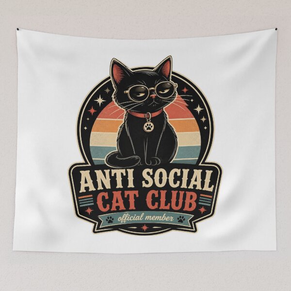 Item preview, Anti Social Cat Club vintage badge designed and sold by Wolf Creator.