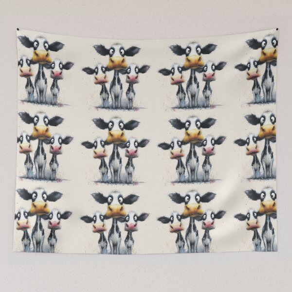 Item preview, CoW PRiNT, ANiMaL PRiNT ' The Milky Cows ' BY SHiRLeY MacARTHuR designed and sold by Shirley MacArthur Art.