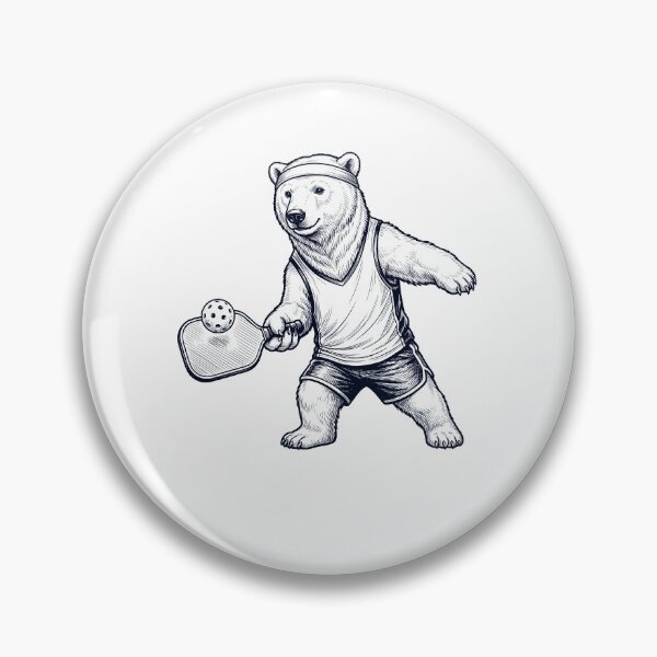 Item preview, Vintage Polar Bear Playing Pickleball Player Animal Lover designed and sold by DoodleTortle.