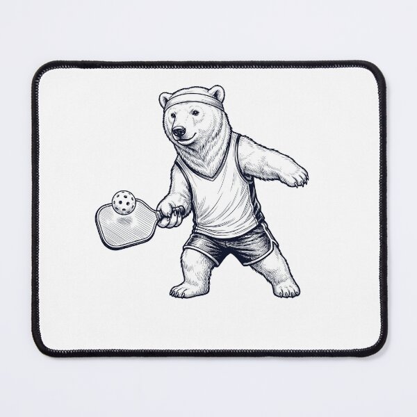 Item preview, Vintage Polar Bear Playing Pickleball Player Animal Lover designed and sold by DoodleTortle.