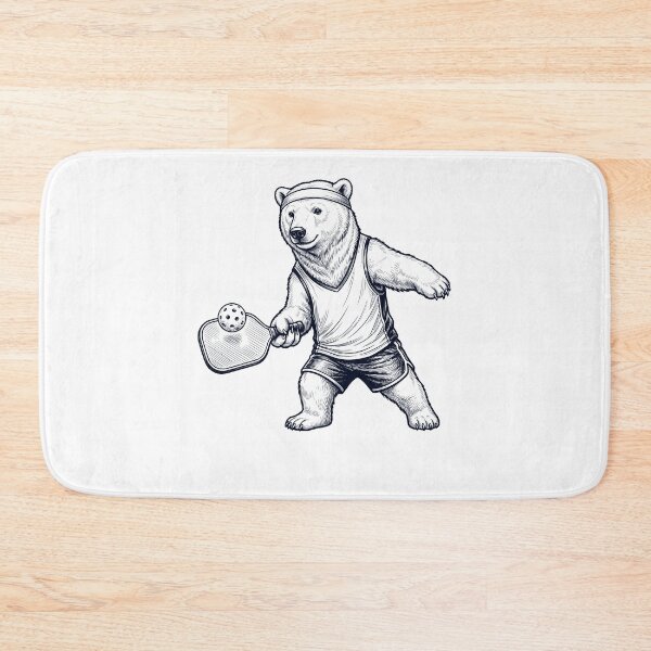 Item preview, Vintage Polar Bear Playing Pickleball Player Animal Lover designed and sold by DoodleTortle.