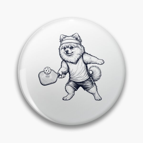 Item preview, Vintage Pomeranian Playing Pickleball Player Dog Lover designed and sold by DoodleTortle.