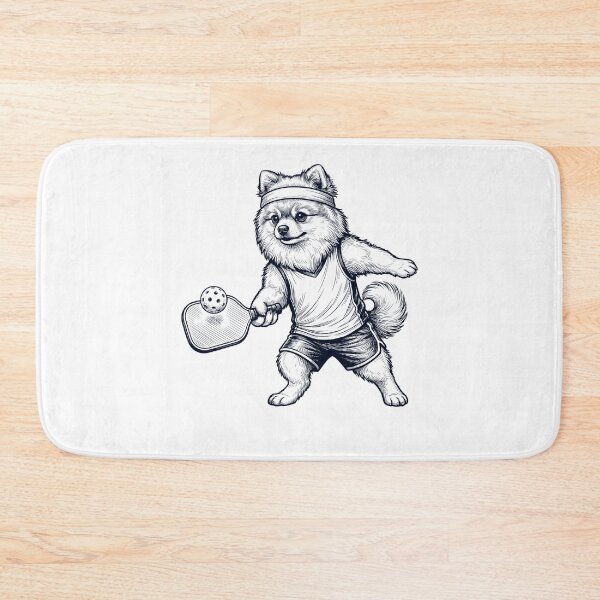 Item preview, Vintage Pomeranian Playing Pickleball Player Dog Lover designed and sold by DoodleTortle.