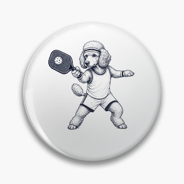 Item preview, Vintage Poodle Playing Pickleball Player Dog Lover designed and sold by DoodleTortle.