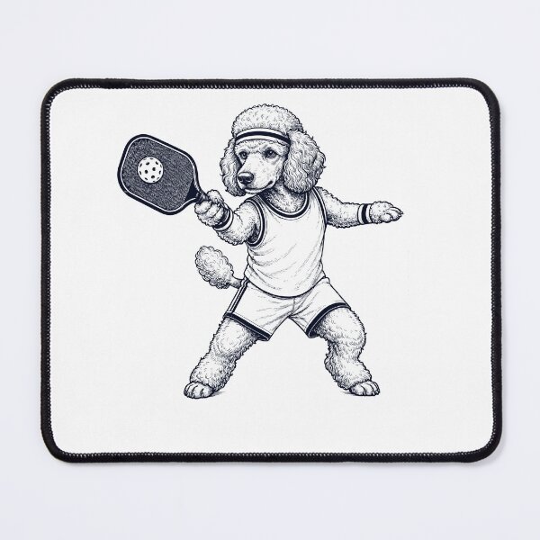 Item preview, Vintage Poodle Playing Pickleball Player Dog Lover designed and sold by DoodleTortle.