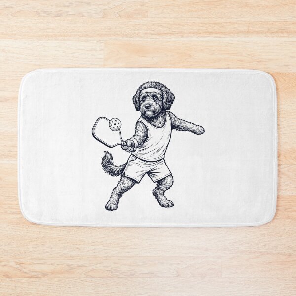 Item preview, Vintage Portuguese Water Dog Playing Pickleball Player Dog Lover designed and sold by DoodleTortle.