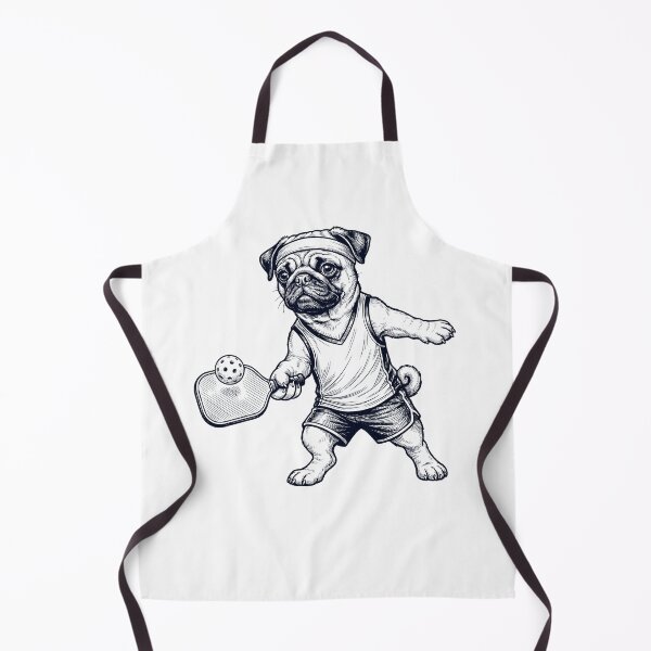 Item preview, Vintage Pug Playing Pickleball Player Dog Lover designed and sold by DoodleTortle.