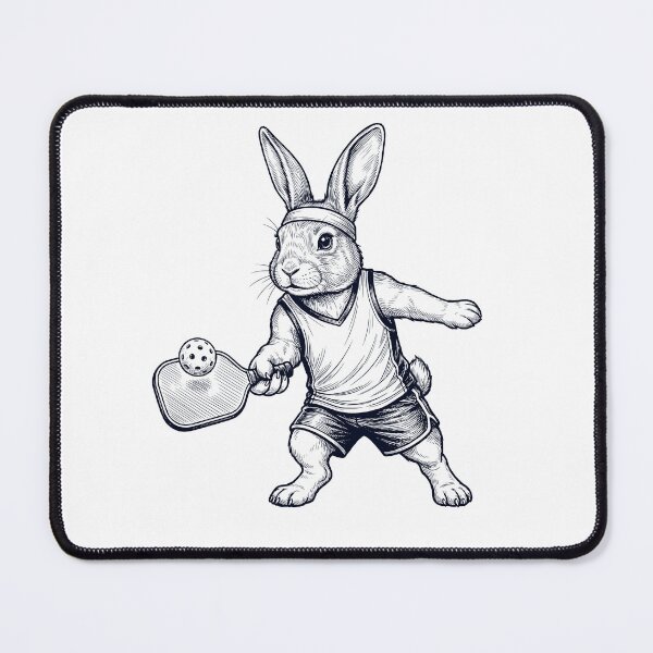 Item preview, Vintage Rabbit Playing Pickleball Player Animal Lover designed and sold by DoodleTortle.