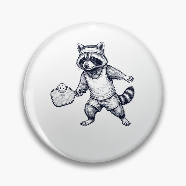 Item preview, Vintage Raccoon Playing Pickleball Player Animal Lover designed and sold by DoodleTortle.