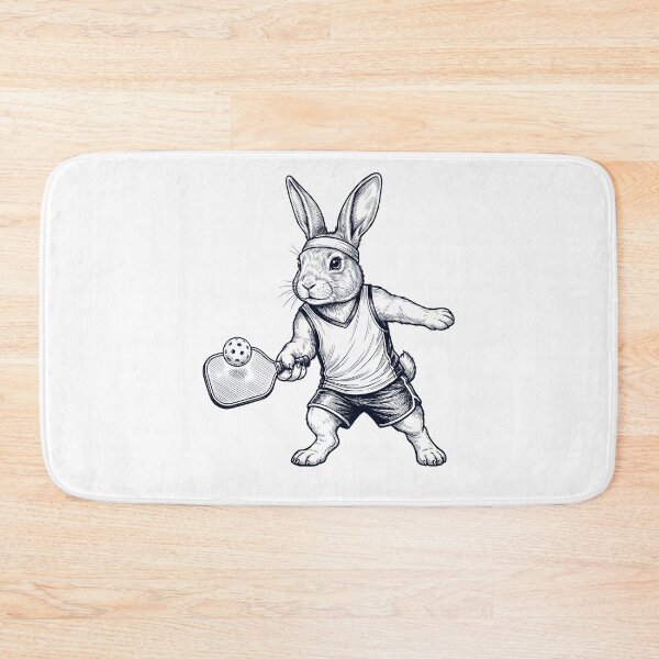 Item preview, Vintage Rabbit Playing Pickleball Player Animal Lover designed and sold by DoodleTortle.
