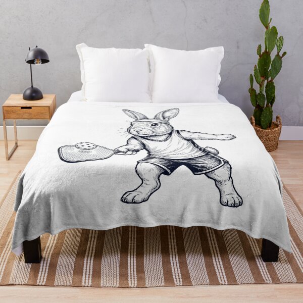 Item preview, Vintage Rabbit Playing Pickleball Player Animal Lover designed and sold by DoodleTortle.