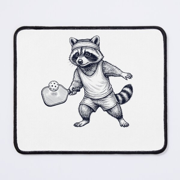 Item preview, Vintage Raccoon Playing Pickleball Player Animal Lover designed and sold by DoodleTortle.