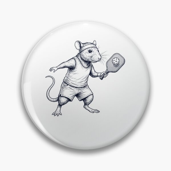 Item preview, Vintage Rat Playing Pickleball Player Animal Lover designed and sold by DoodleTortle.