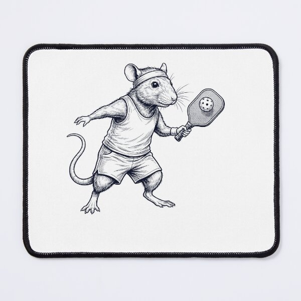 Item preview, Vintage Rat Playing Pickleball Player Animal Lover designed and sold by DoodleTortle.
