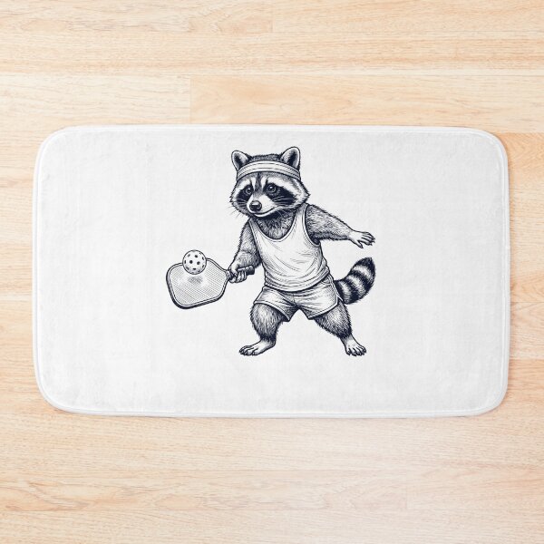 Item preview, Vintage Raccoon Playing Pickleball Player Animal Lover designed and sold by DoodleTortle.