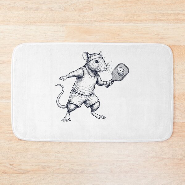 Item preview, Vintage Rat Playing Pickleball Player Animal Lover designed and sold by DoodleTortle.