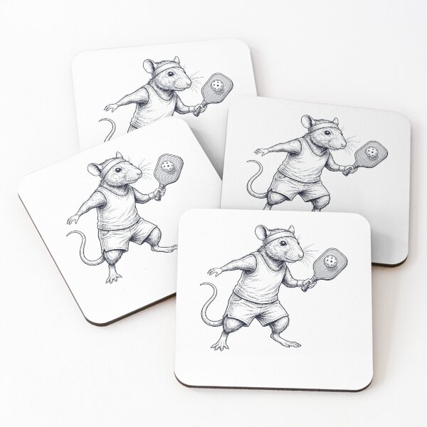 Item preview, Vintage Rat Playing Pickleball Player Animal Lover designed and sold by DoodleTortle.