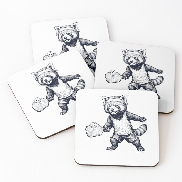 Item preview, Vintage Red Panda Playing Pickleball Player Animal Lover designed and sold by DoodleTortle.