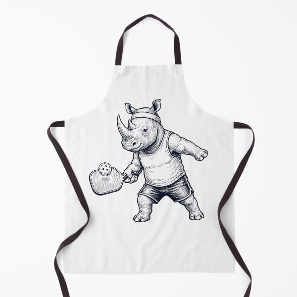 Item preview, Vintage Rhino Playing Pickleball Player Animal Lover designed and sold by DoodleTortle.